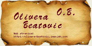 Olivera Beatović vizit kartica